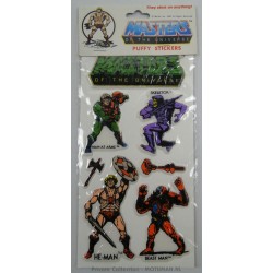 puffy Stickers - MOTU Logo Green (Man at Arms, He-man, Skeletor, Beastman), 1982