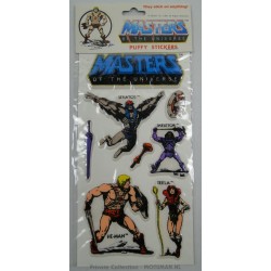 puffy Stickers - MOTU Logo Bleu (Stratos, He-man, Skeletor, Teela), 1982