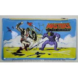 etui He-man en Skeletor vechtend, 1983 +puntenslijper, lineaal, gum en potlood