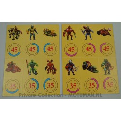3x pieces of He-man lotto, origin unknown.