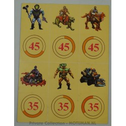 3x pieces of He-man lotto, origin unknown.