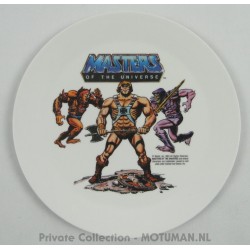 Plastic plate 20cm, Deka 1983, classic He-man, Skeletor and Beastman