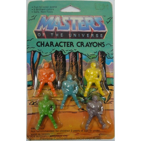 He-man with axe Character Crayons MOC forest bg, Butterfly Originals 1984